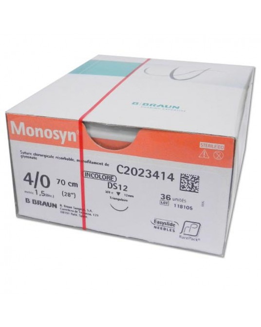 Monosyn B. Braun šicí materiál s obráceně řezací jehlou bezbarvý
