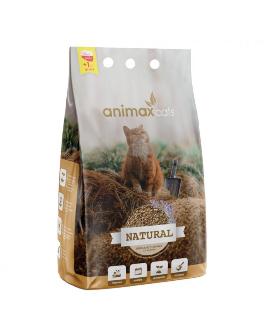 Slámová podestýlka Animax Country Natural, klasický, hrudkující drobenkový, 8 l