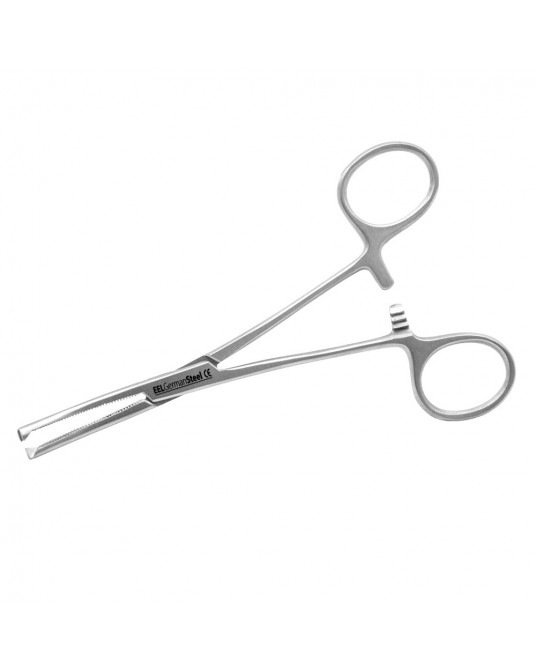 Cévní svorka Kocher s příčnými zoubky zachnutá, 15cm